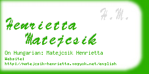 henrietta matejcsik business card